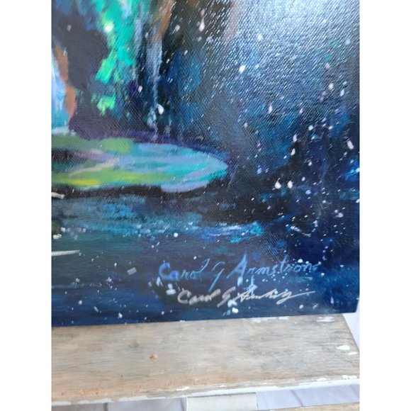 Carol g Armstrong moonlit shower painting acrylic - Picture 3 of 9
